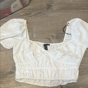 Forever 21 White Puff Sleeve Blouse
